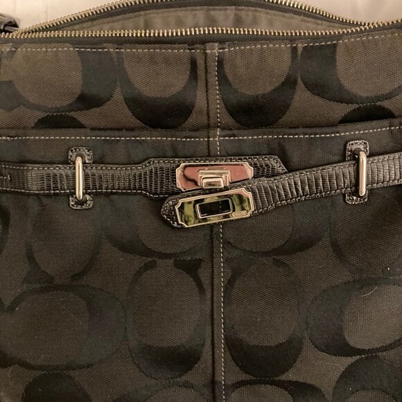 Coach dark brown and black Monogram Hobo Bag - Picture 3 of 8